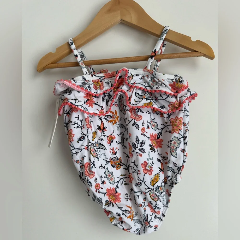Janie‎ and Jack white floral one-piece swimsuit 18-24 months NEW Girls Baby UPF